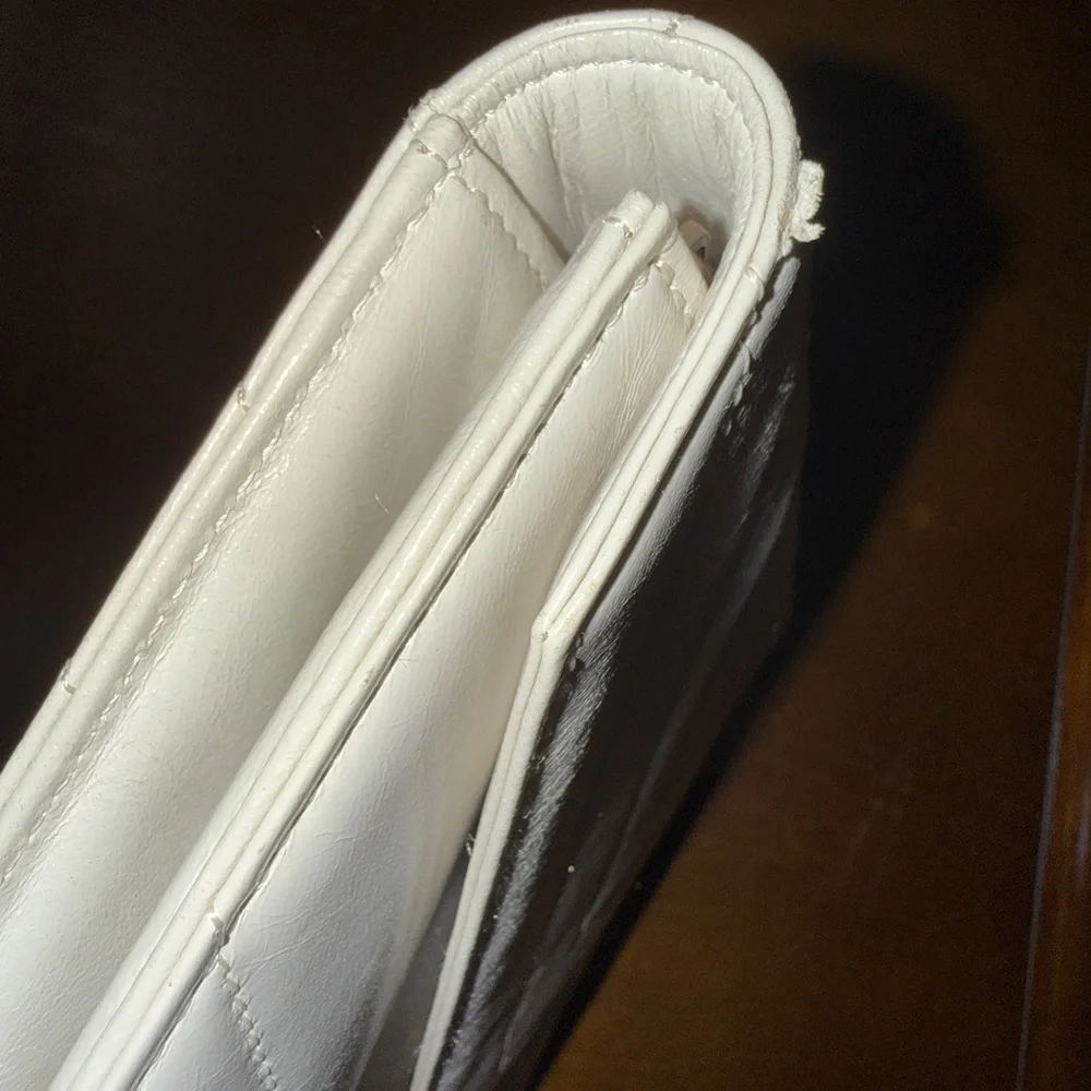 Vintage Yves Saint Laurent Off White Leather Clutch, Second Bag - Picture 10 of 10